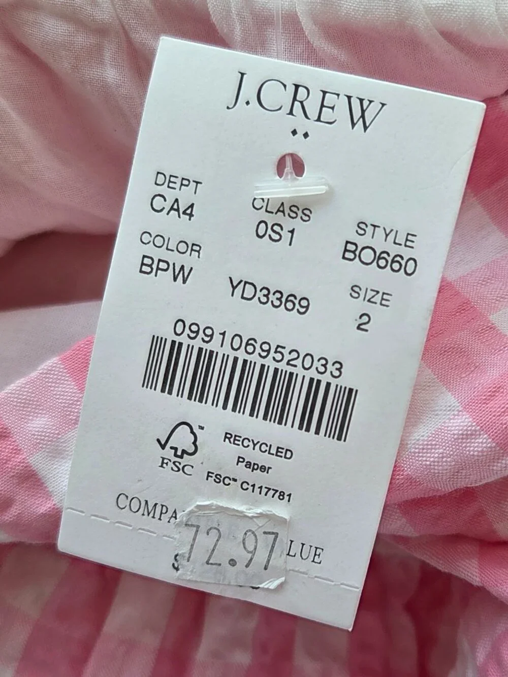 J. Crew crew bow